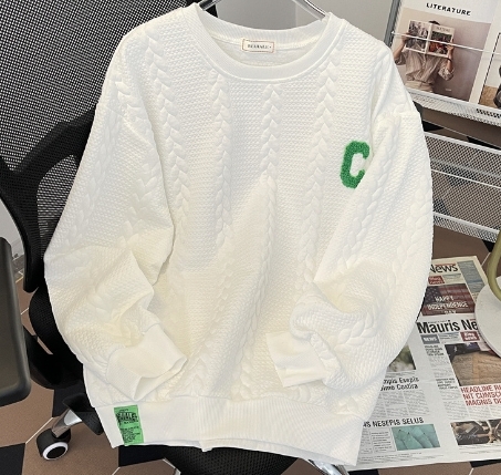 新款加绒加厚秋冬款圆领长袖男士上衣服打底衫